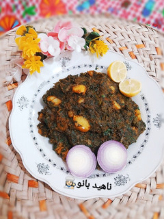 عکسی از دستور آلو پالک (خوراک اسفناج و سیب زمینی) 👌😋