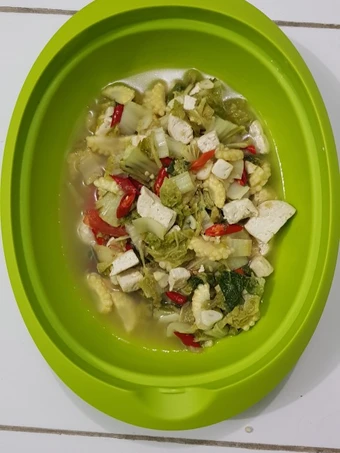 Langkah Mudah untuk Membikin Resep Tumis sawi putih +jagung muda +tahu yang Enak Banget Anti Ribet, Mantap