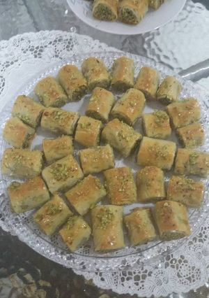 صورة لوصفة بقلاوة بلفستق الحلبي