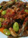 Sambel mercon ikan asin lundu & pete