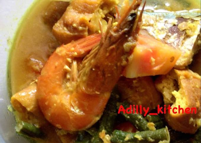 Resep Seafood Kuah Santan Plus Tahu Dan Kacang Panjang Oleh Naulie