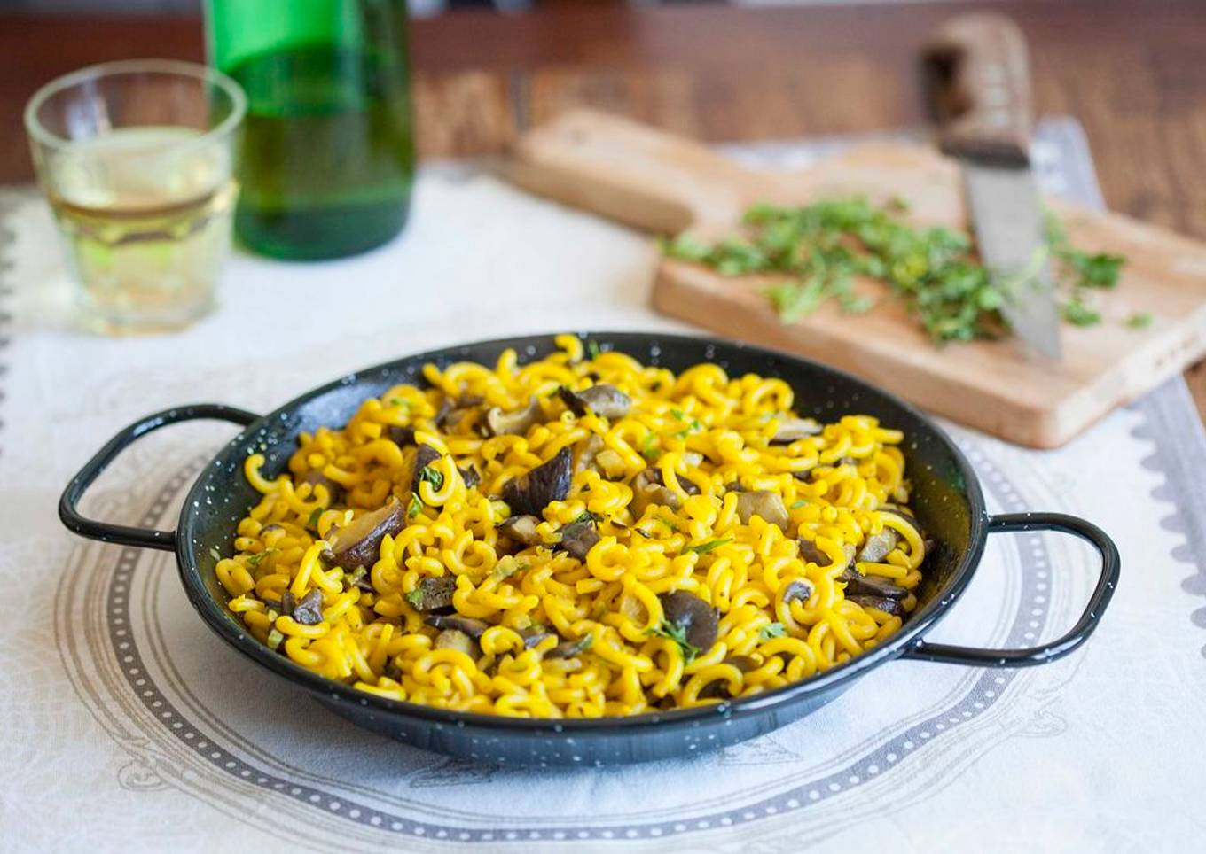 Fideuá con setas