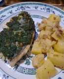 Merluza negra con gremolata con papas al ajillo