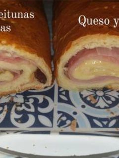 Una foto de 🧀🥓 Pan de jamón (típico) y de queso y bacon