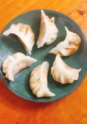 Hình của món Há cảo trứng hẹ.