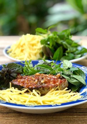 Hình của món Cá Chấm Chiên Mắm- Xoài Bằm.