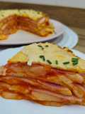Milhojas de Tortilla, Jamón y Queso