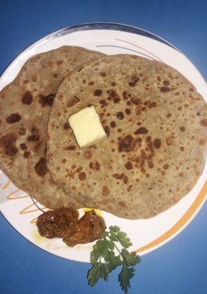 A picture of Sattu ka paratha.