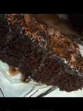 Yummy  chocolate cake with sauce