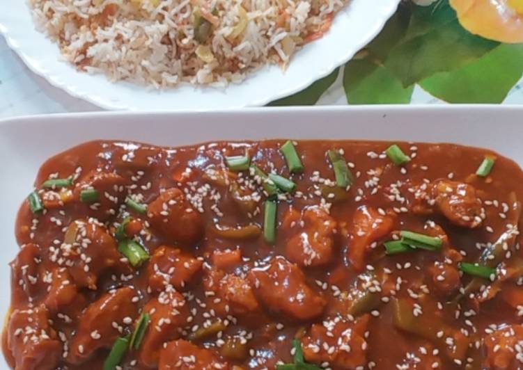 Steps to Make Award-winning Chicken mancunian with Chinese rice