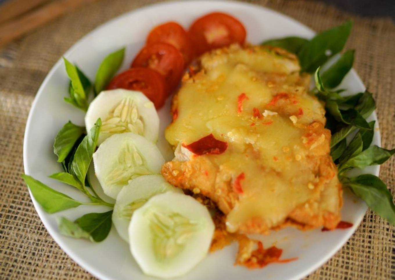 Ayam geprek keju mozarella