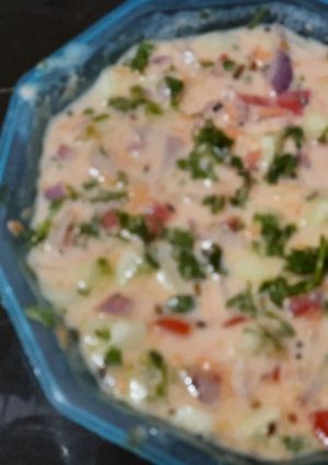 A picture of Vegetables tadka raita.