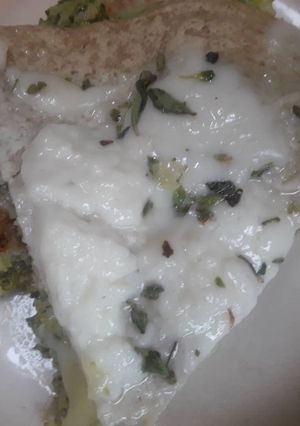 Una foto de Cena saludable: lasaña de Avena, queso, brócoli, SIN HORNO