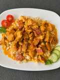 Csirkemell pörkölt baconnel Fibriyás nokedlivel keto, GM