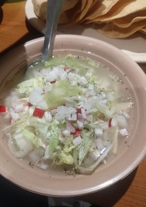 Una foto de Pozole blanco