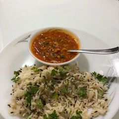 A picture of Rajma chawal.