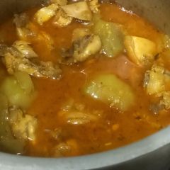 A picture of Chicken with kadu sharif.