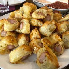 Sausages in puff pastry A picture of Sausages in puff pastry.