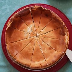 German-style cheese cake A picture of German-style cheese cake.