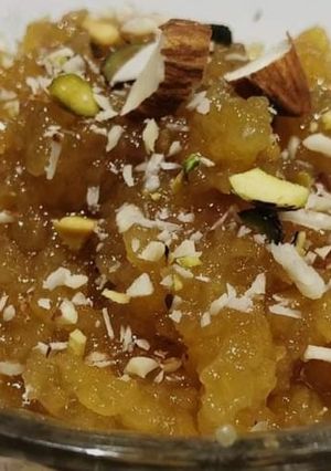 A picture of Summer sweet badam ka halwa.