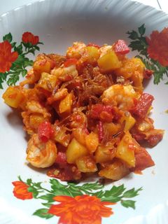 Foto resep Balado udang kentang