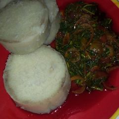 A picture of White yam and vegetables stew.