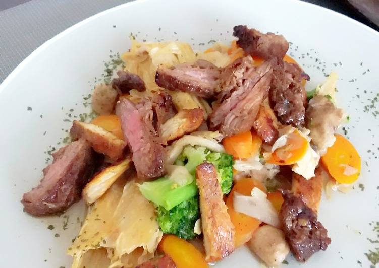 Bahan memasak Kembang tahu mix sayur dgn ayam panggang fillet Anti Gagal