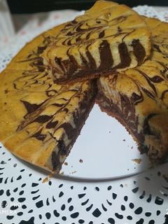 صورة لوصفة الكيك المخطط