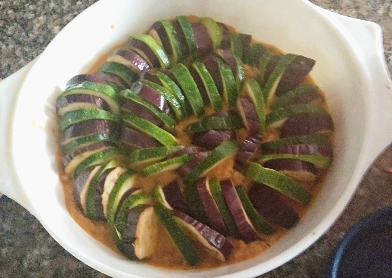 Eggplant and courgette Ratatouille #one recipe one trer