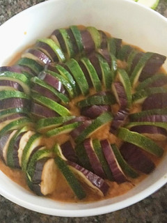 A picture of Eggplant and courgette Ratatouille #one recipe one trer.