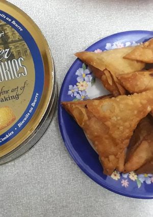 A picture of Chicken samosa.