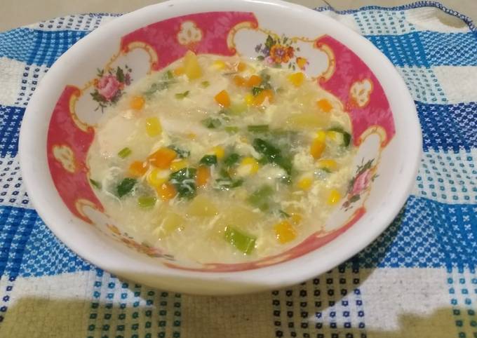 Sup jagung kombinasi sederhana dan praktis