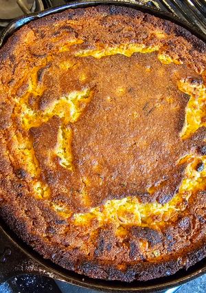 A picture of Skillet un-Jiffy Corn Bread.