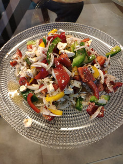 Una foto de Ensalada de pimiento tricolor