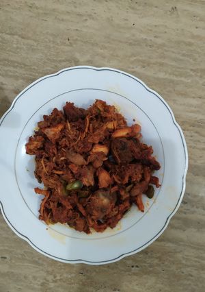 Foto resep Rendang ayam suwir pete