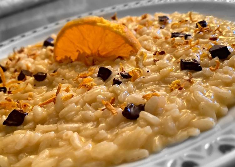 Risotto all’arancia, cannella e gocce di cioccolato fondente 🍊🍫