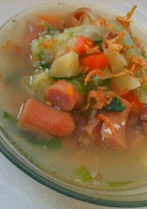 Foto resep Sup Sosis+Sayuran Simple