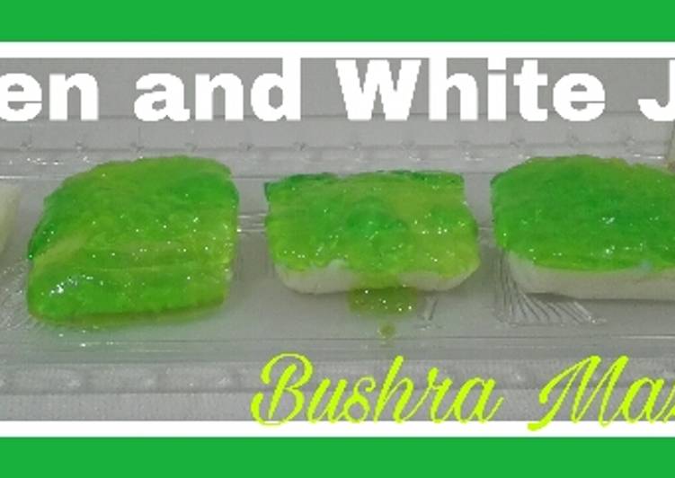 Green and white jelly