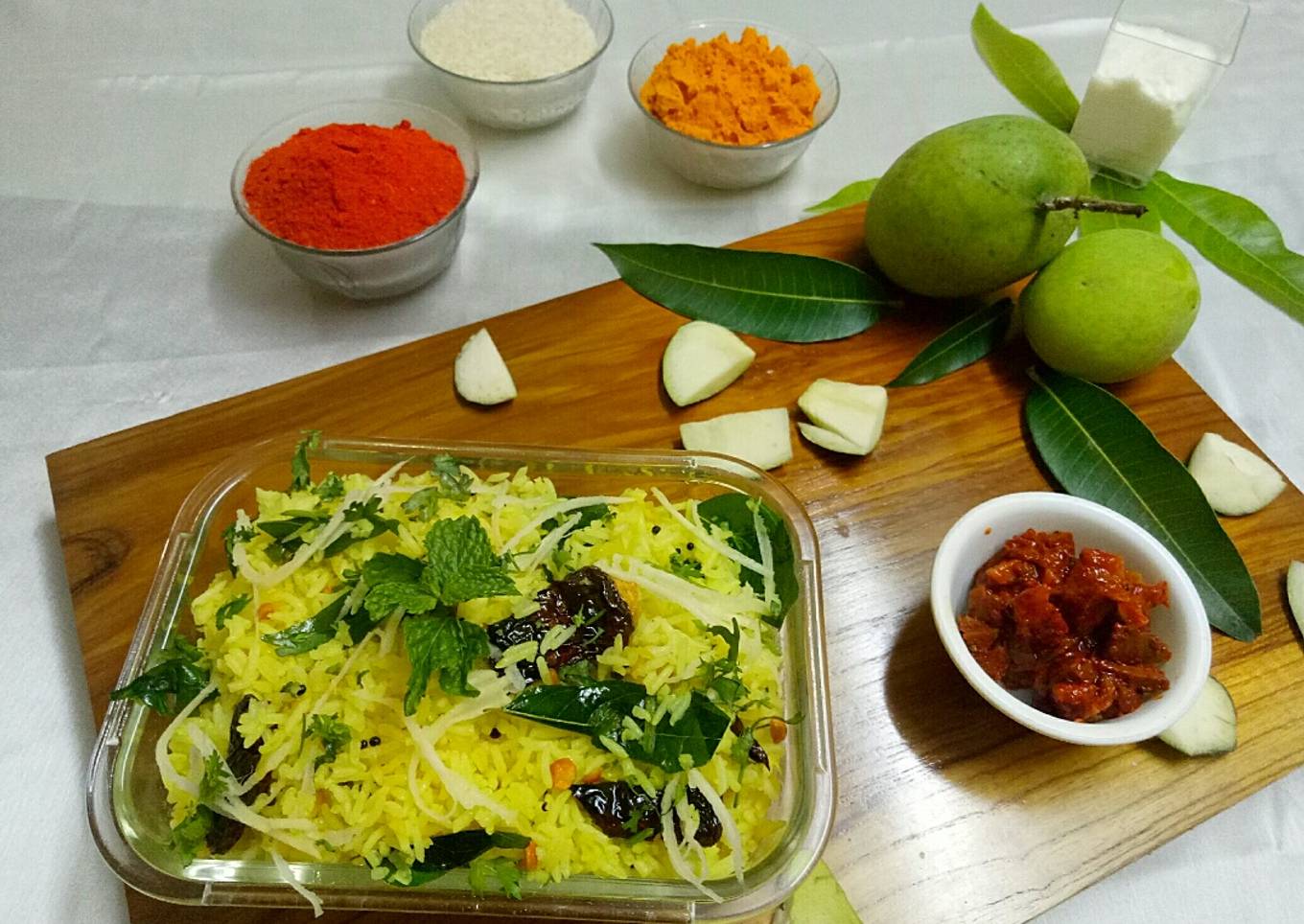 Raw mango rice /mavinakayi chitranna