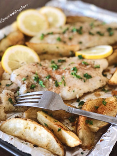 A picture of Crispy Pan Fried Fish with Lemon Butter Sauce.