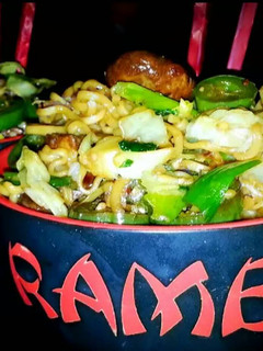 A picture of Mike's Pan Fried Ramen Noodles.