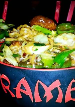 A picture of Mike's Pan Fried Ramen Noodles.