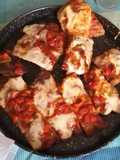 Matambre a la pizza con batatas al rescoldo