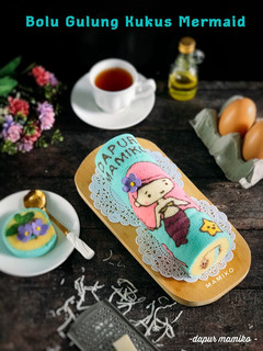 Foto resep Bolu Gulung Kukus Mermaid / Roll Cake