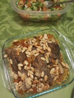 صورة لوصفة كبسة بموزات الغنم