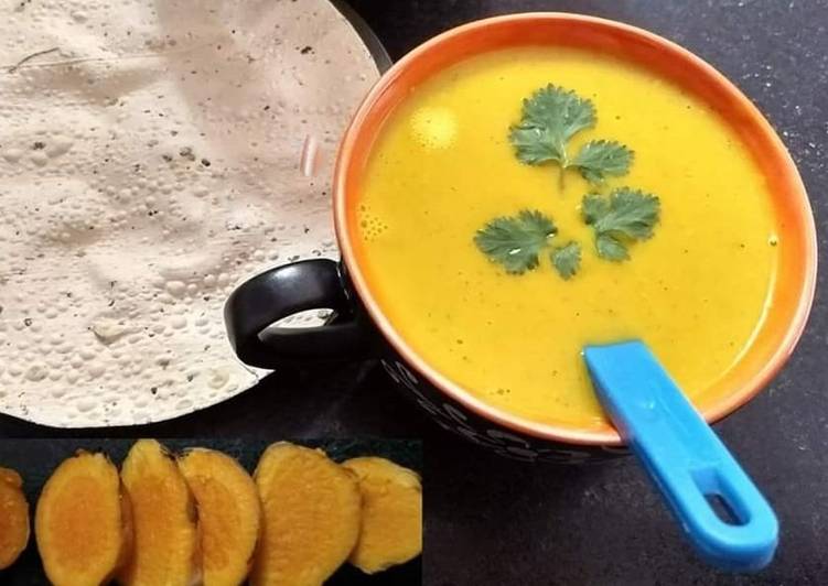 Easiest Way to Prepare Quick Pumpkin Turmeric root soup