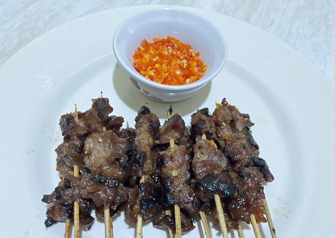 Cara Membuat Sate sapi teflon Yang Mudah