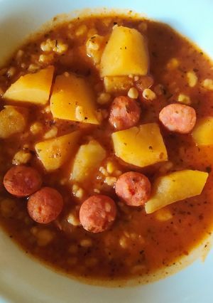 Paprikáskrumpli tarhonyával recept fotója