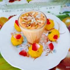 Healthy tasty dry fruit papaya smoothie A picture of Healthy tasty dry fruit papaya smoothie.