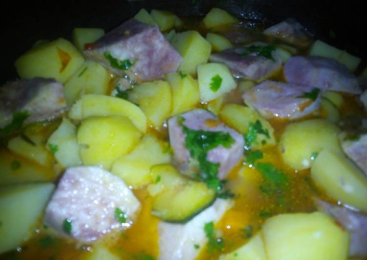 Recipe of Ultimate Arrowroot/Potato stew #4WeeksChallenge